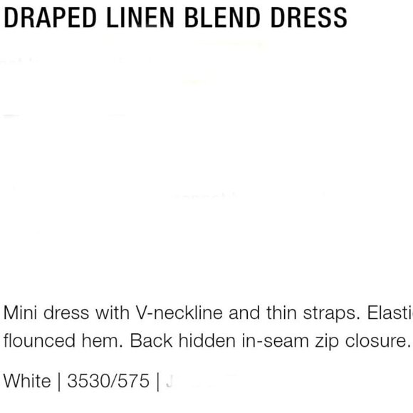 ZARA DRAPED LINEN BLEND DRESS SS22 WHITE | 3530/575 - Picture 4 of 4